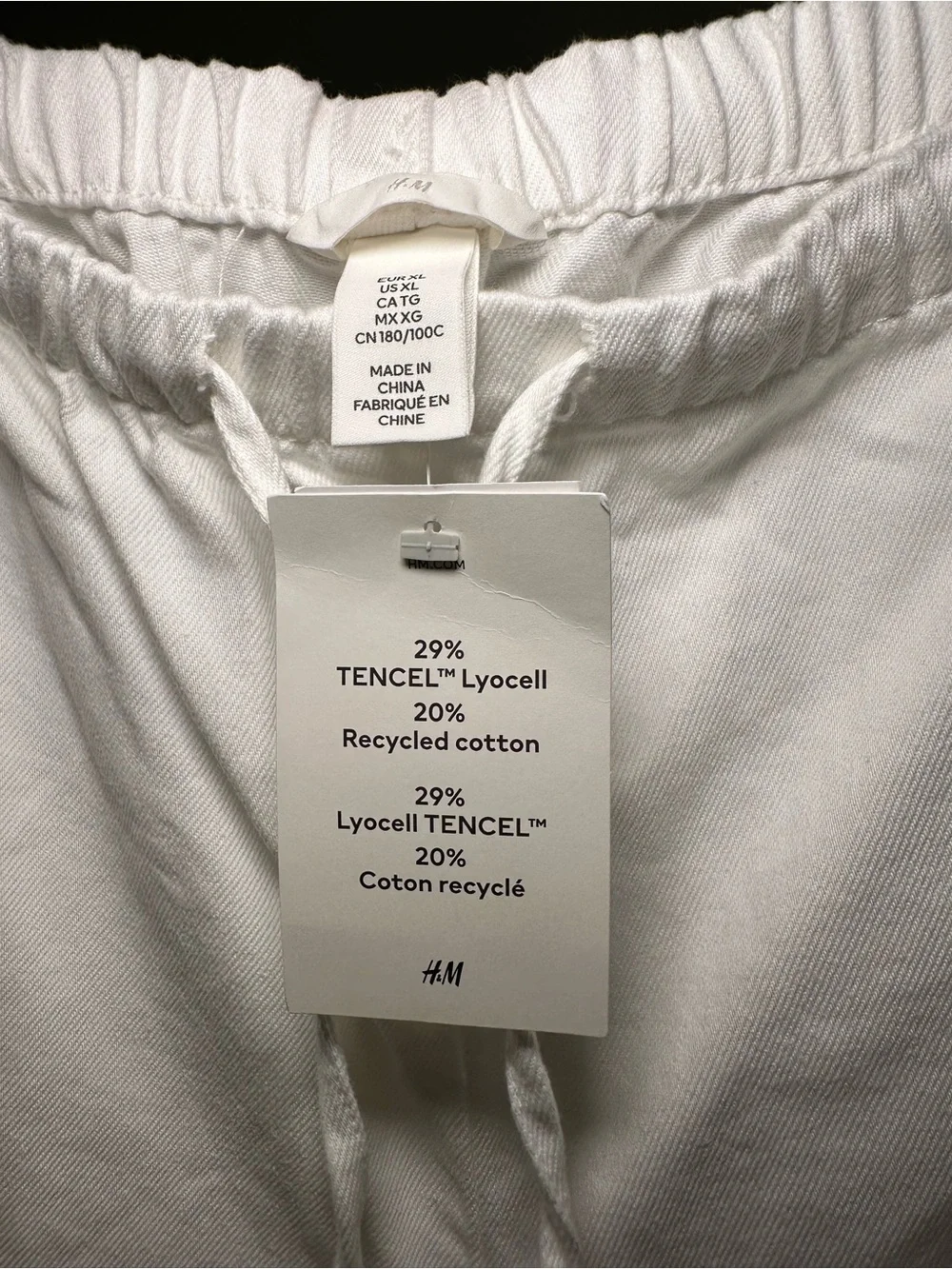 H&M Women’s Wide Leg Linen Pants in White
